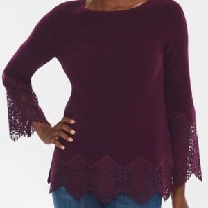 Maroon Lace Sweater